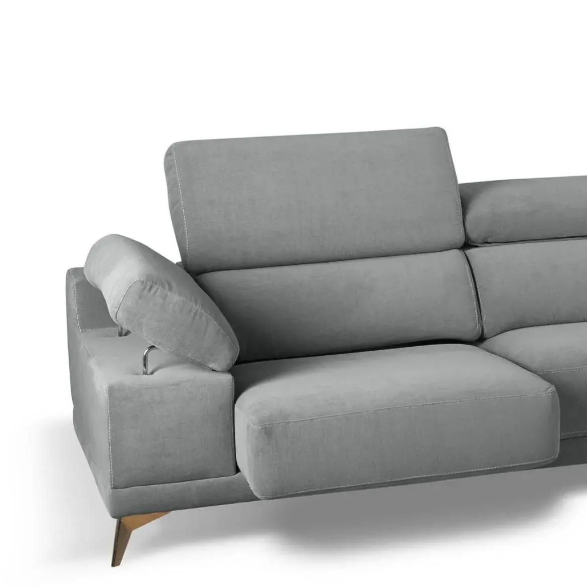Chaise Longue con Asientos Deslizantes Tapizado en Tela Derecha NIZA