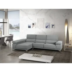 Chaise Longue con Asientos Deslizantes Tapizado en Tela Izquierda NIZA
