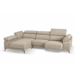 Chaise Longue con Asientos Deslizantes Tapizado en Tela Izquierda NIZA