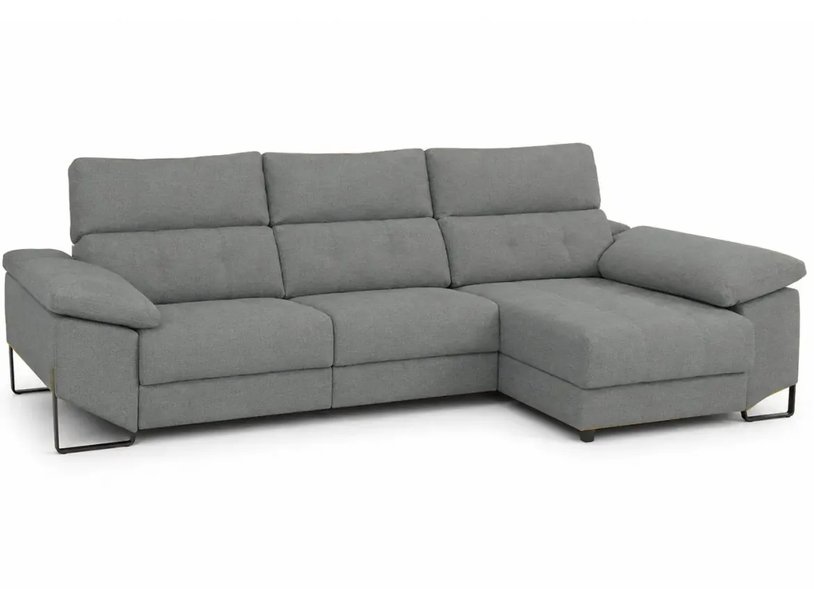Chaiselongue Derecha 312 cm Relax Eléctrico con Arcón Tapizado en Poliéster XENA