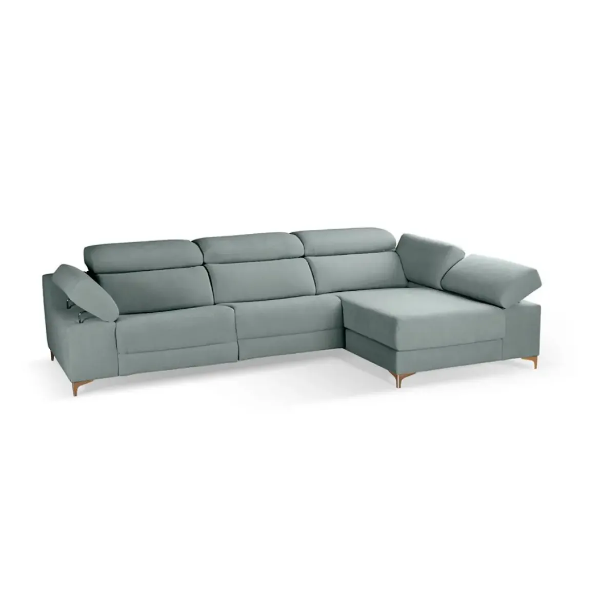 Chaiselongue Derecha 3 Plazas 306 cm Relax Eléctrico Tapizado en Poliéster OLIMPIA