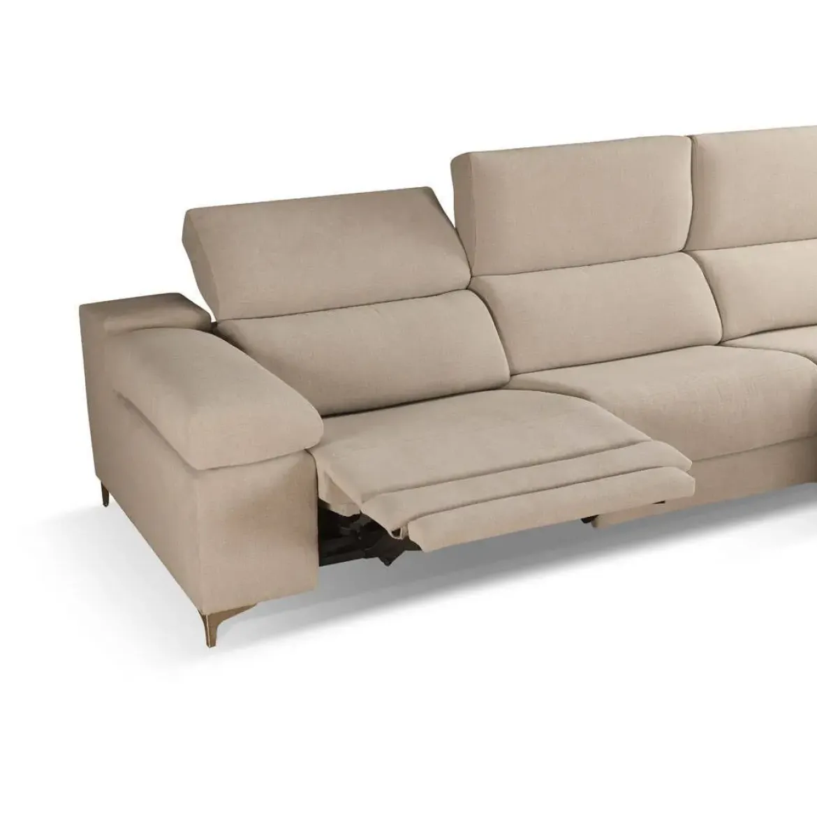 Chaiselongue Derecha 3 Plazas 306 cm Relax Eléctrico Tapizado en Poliéster OLIMPIA