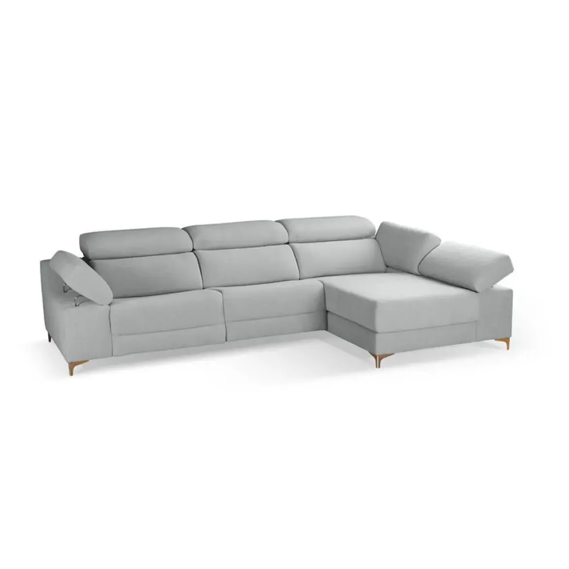 Chaiselongue Derecha 3 Plazas 306 cm Relax Eléctrico Tapizado en Poliéster OLIMPIA
