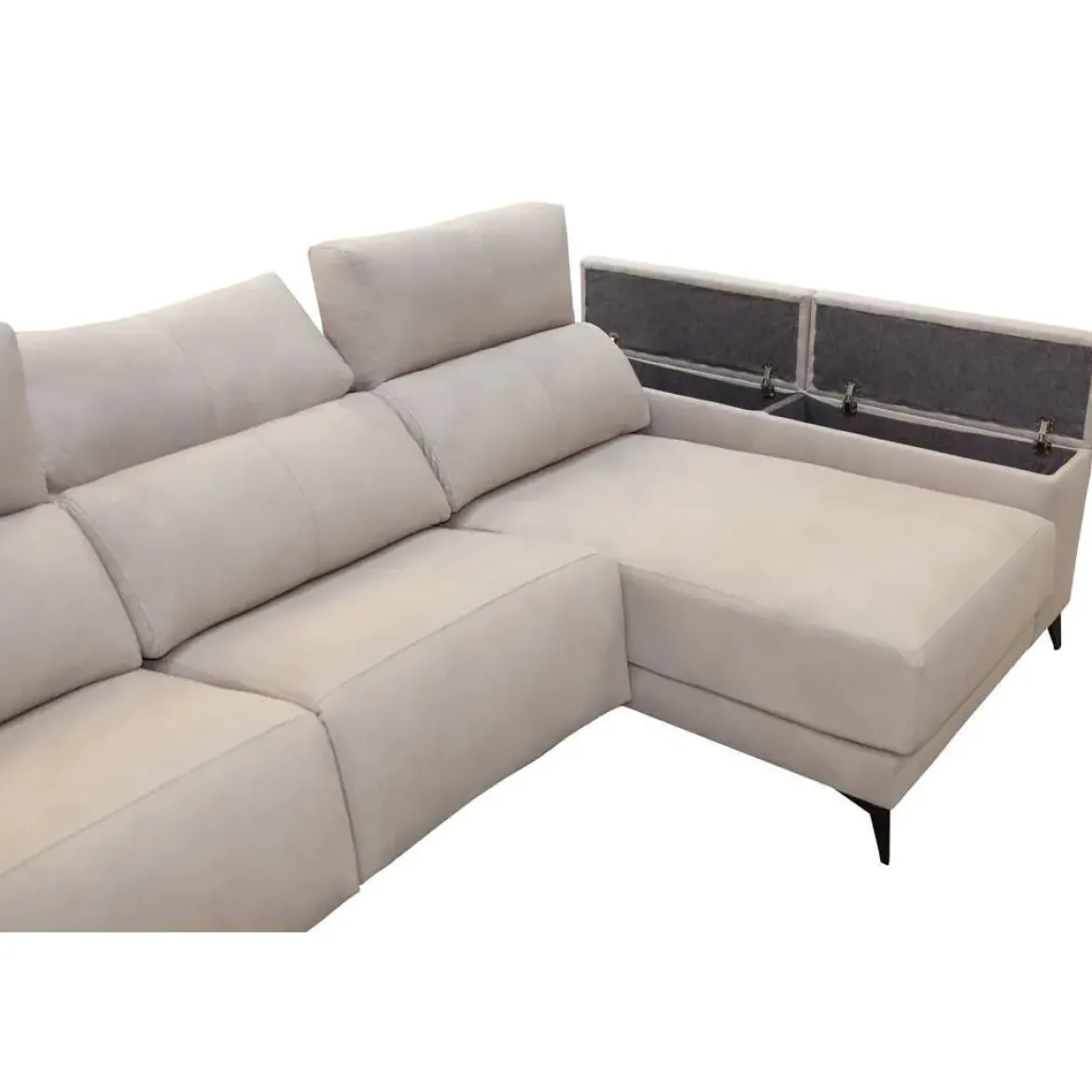 Chaise Longue Eléctrico con Arcón Derecha Tapizado en Tela DANA