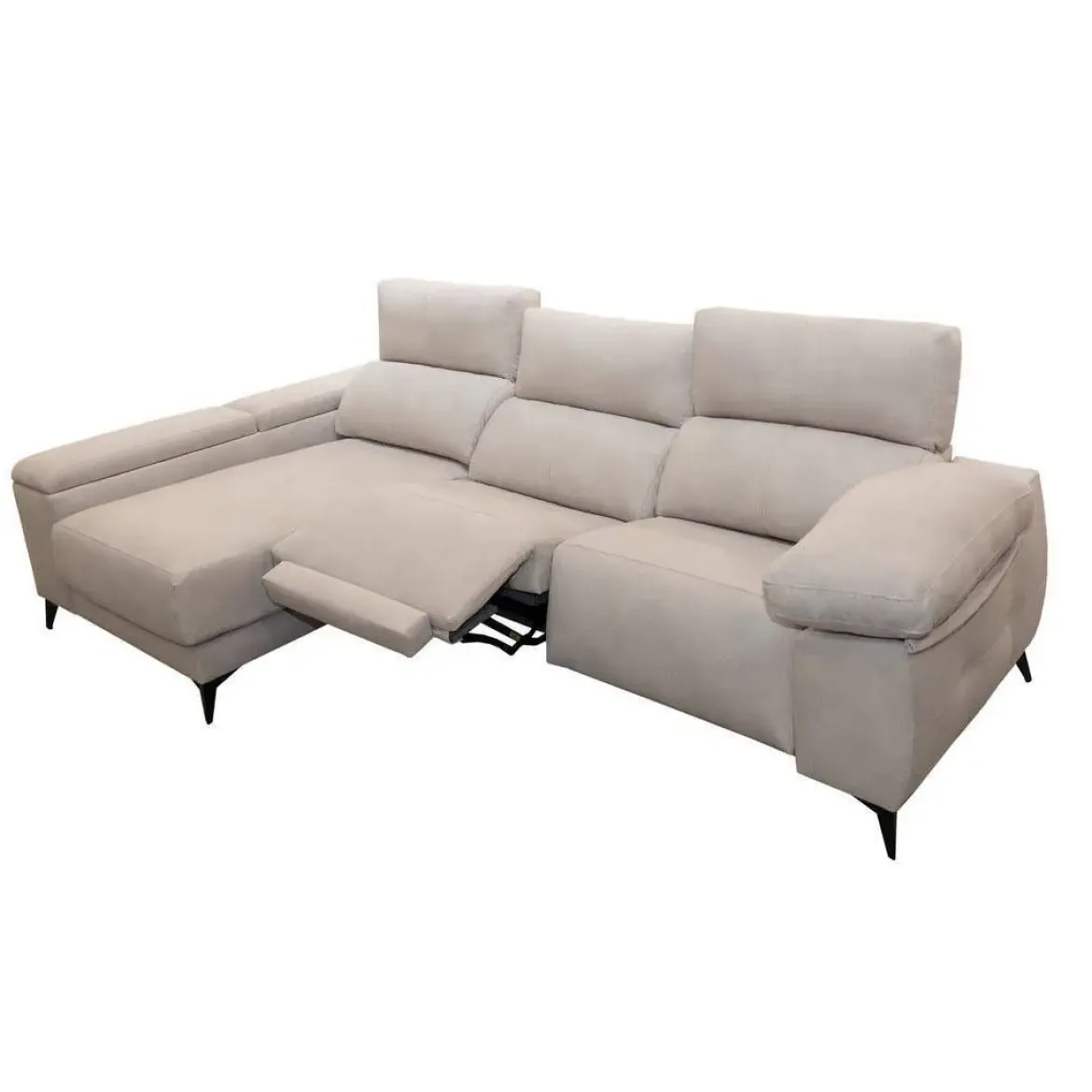 Chaise Longue Eléctrico con Arcón Izquierda Tapizado en Tela DANA