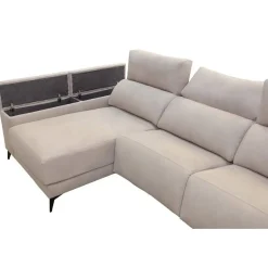 Chaise Longue Eléctrico con Arcón Izquierda Tapizado en Tela DANA