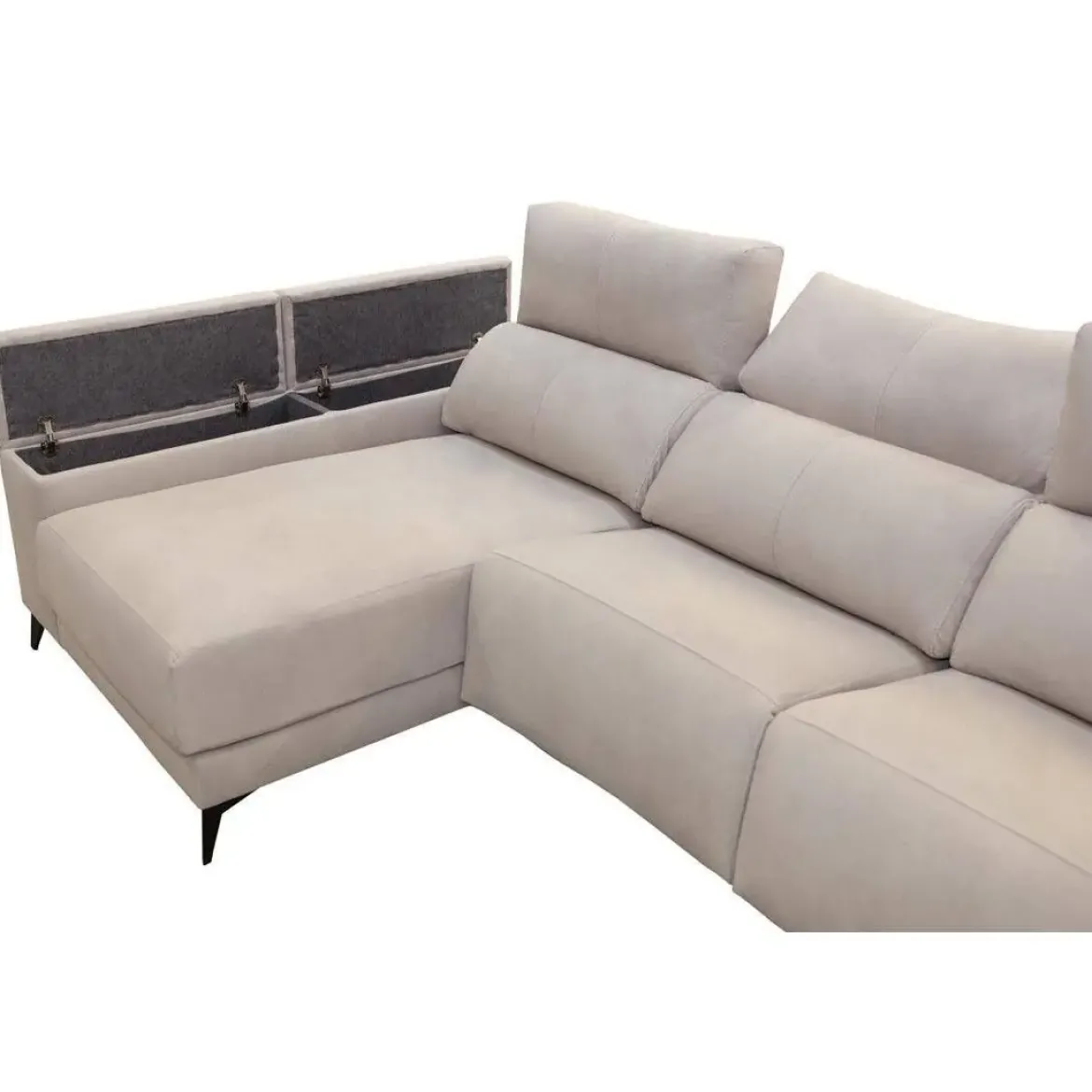 Chaise Longue Eléctrico con Arcón Izquierda Tapizado en Tela DANA