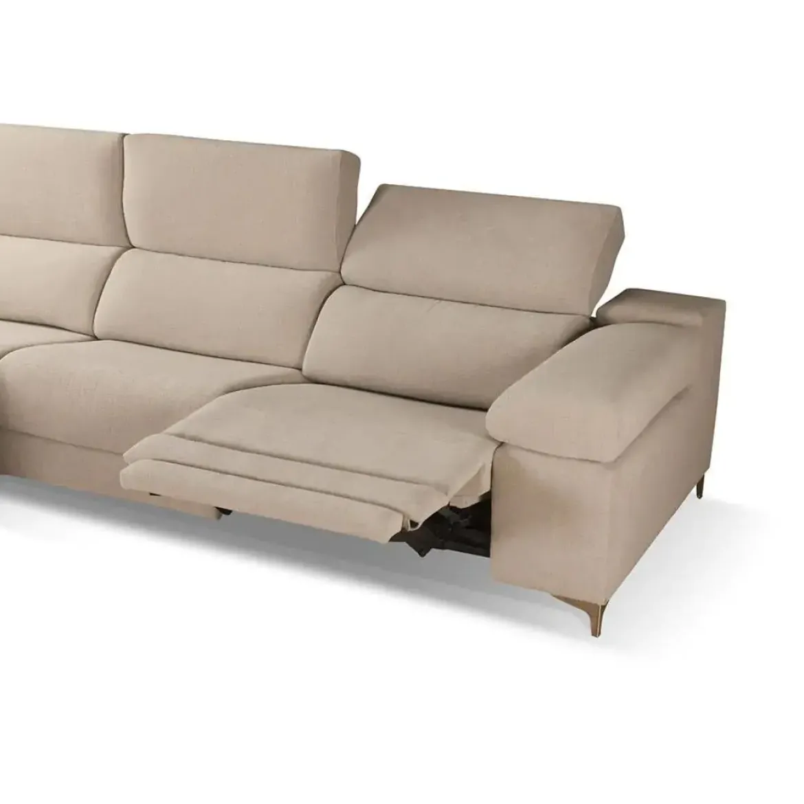Chaiselongue Izquierda 3 Plazas 306 cm Relax Eléctrico Tapizado en Poliéster OLIMPIA