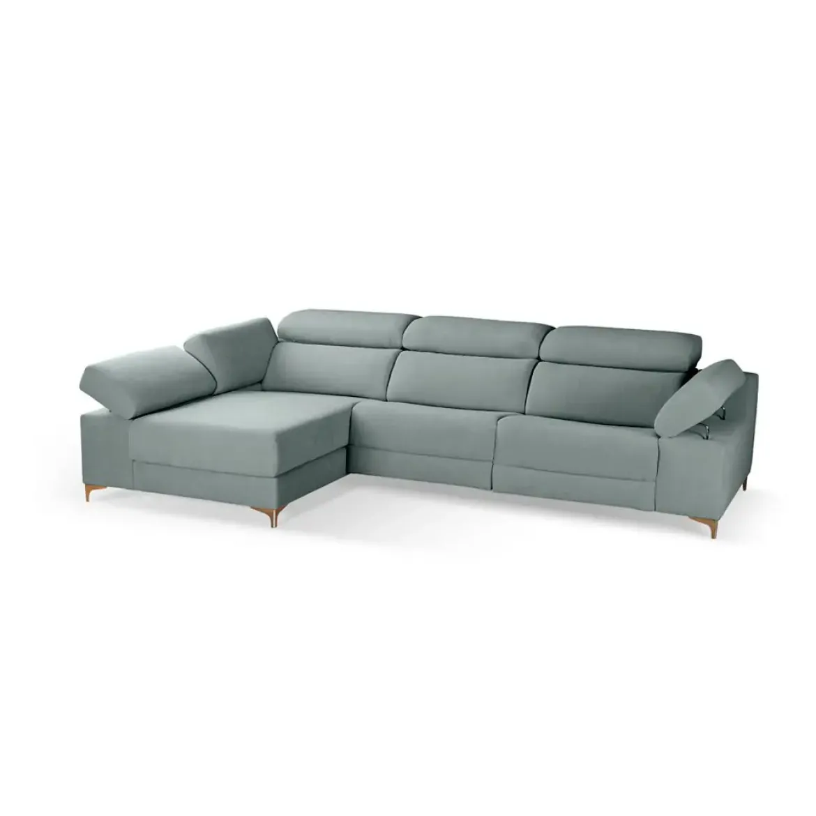 Chaiselongue Izquierda 3 Plazas 306 cm Relax Eléctrico Tapizado en Poliéster OLIMPIA