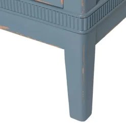 Cómoda Azul de Madera con 4 Cajones y Patas Altas 115 cm 610590