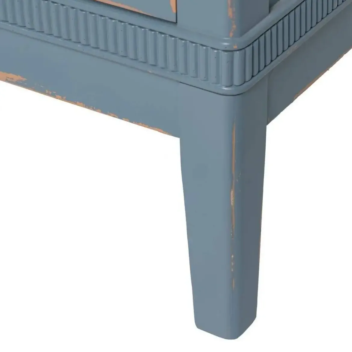 Cómoda Azul de Madera con 4 Cajones y Patas Altas 115 cm 610590