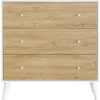 Cómoda 3 Cajones Color Blanco-Natural LARSEN MBLDOR0000015