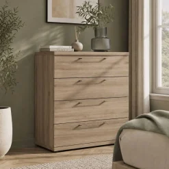 Cómoda de Dormitorio 4 Cajones 80 cm Melamina KRONOS.5 DK15