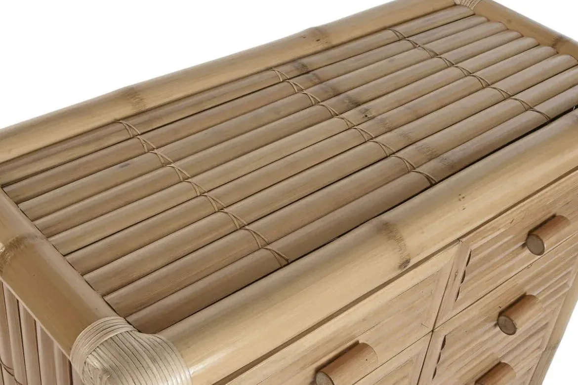 Cómoda de Dormitorio en Bambú y Ratán Natural MB-221751