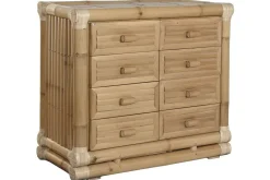 Cómoda de Dormitorio en Bambú y Ratán Natural MB-221751
