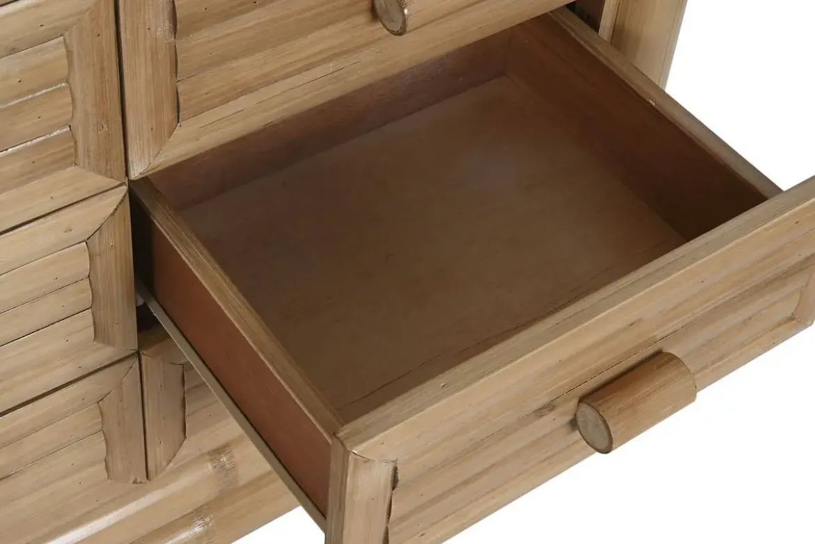 Cómoda de Dormitorio en Bambú y Ratán Natural MB-221751