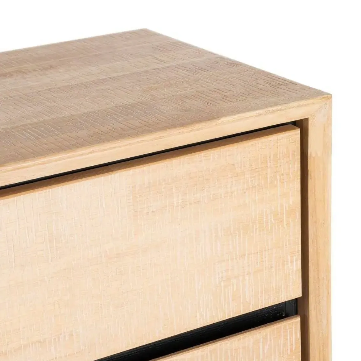 Cómoda de Dormitorio Madera y Metal Natural-Negro 615682