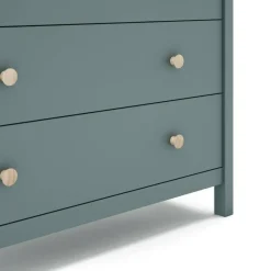 Cómoda de Madera Color Verde Petróleo con 3 Cajones MAX