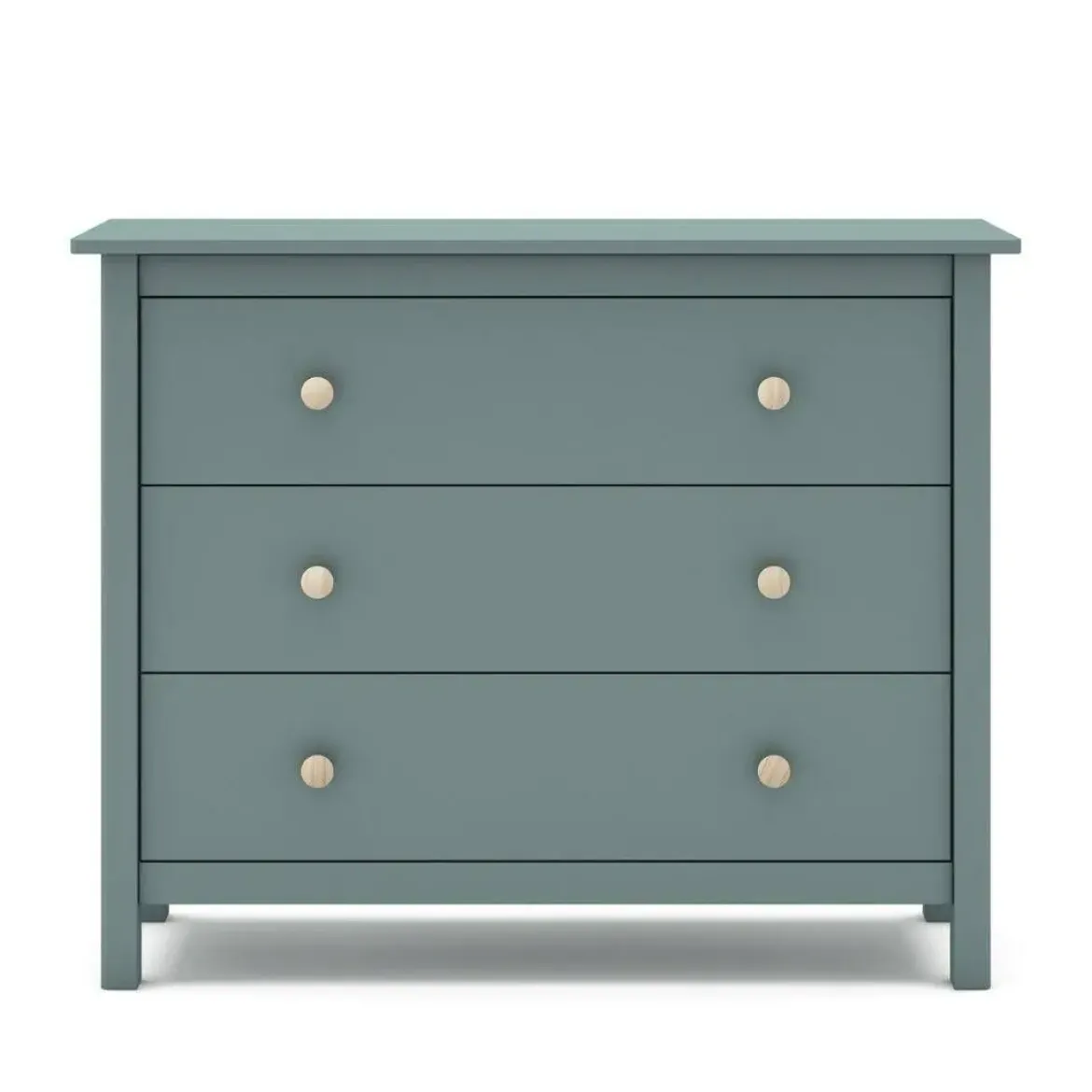 Cómoda de Madera Color Verde Petróleo con 3 Cajones MAX
