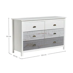 Cómoda de Madera con 6 Cajones ROMANTICA
