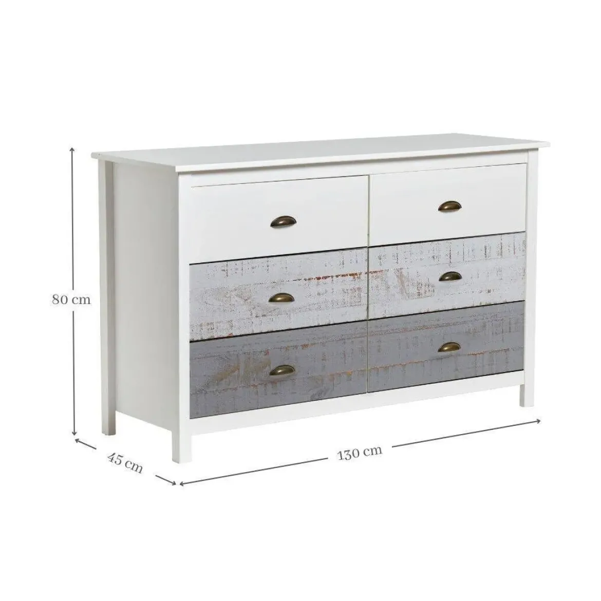 Cómoda de Madera con 6 Cajones ROMANTICA