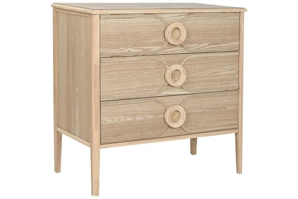 Cómoda de Madera de Abeto con 3 Cajones Natural MB-219391