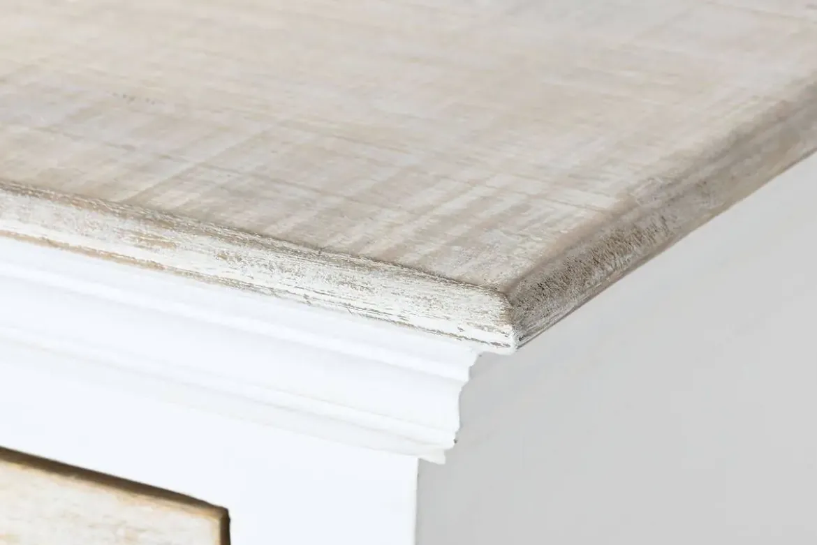 Cómoda de Madera de Mango Blanca con 6 Cajones MB-219427