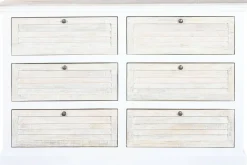 Cómoda de Madera de Mango Blanca con 6 Cajones MB-219427