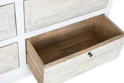 Cómoda de Madera de Mango Blanca con 6 Cajones MB-219427