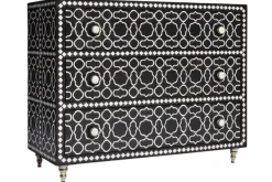 Cómoda de Madera de Mango y Hueso 3 Cajones MB-228444