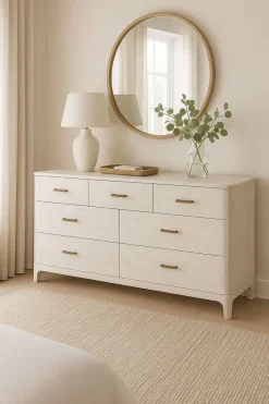 Cómoda de MDF y Metal en Gris Claro MB-220063
