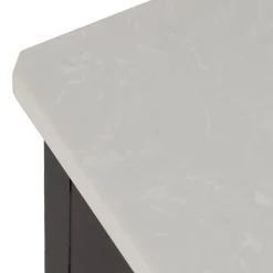 Cómoda Negra de 4 Cajones y sobre de Mármol Blanco 614087