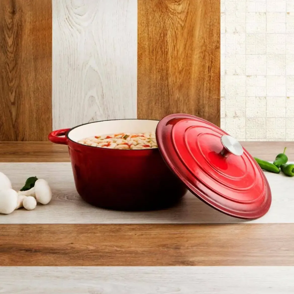 Cocotte de Hierro Fundido Esmaltado 24 cm 3,7L BIDASOA 7664008