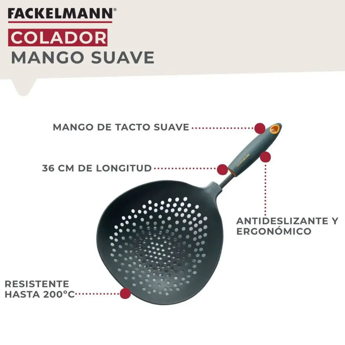 Colador Escurridor Antiadherente con Mango Ergonómico 25214