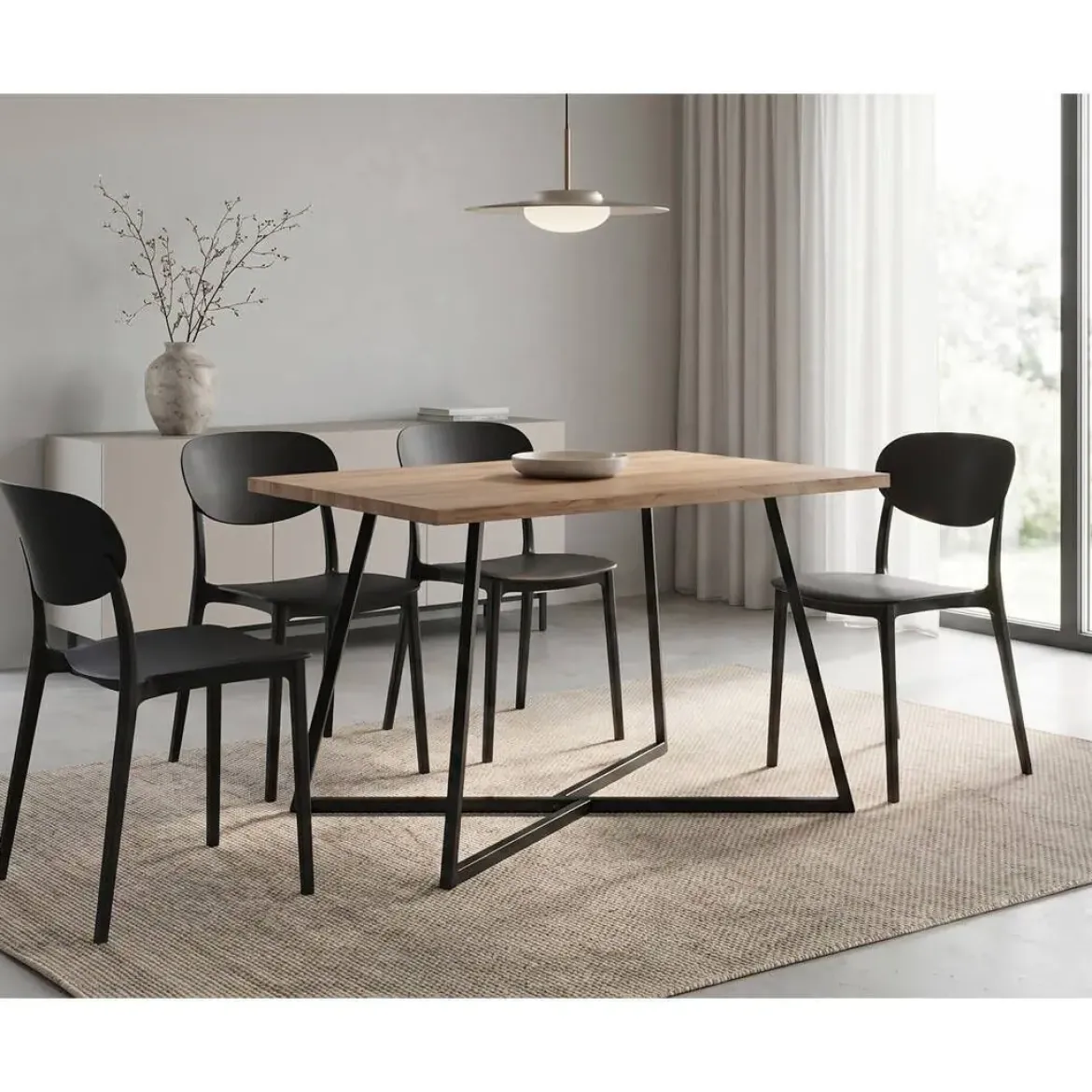 Comedor Completo Mesa de Melamina con 4 Sillas KIRBY