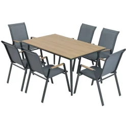 Comedor de Jardín 6 Comensales Acero MB-224527