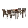 Comedor de Jardín con Mesa de Cristal Marrón 150 cm BAHÍA