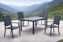 Comedor de Jardín en Aluminio Antracita SEYTON