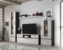 Composición de Salón 280 cm Acabado en Ébano y Albian OTTO 108