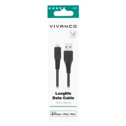 Conexion Usba A Lightning 12w 1.5m Negro 61688 VIVANCO