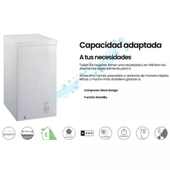 Congelador Horizontal de 78 L Clasificación Energética E INFINITON CH80H84WEH