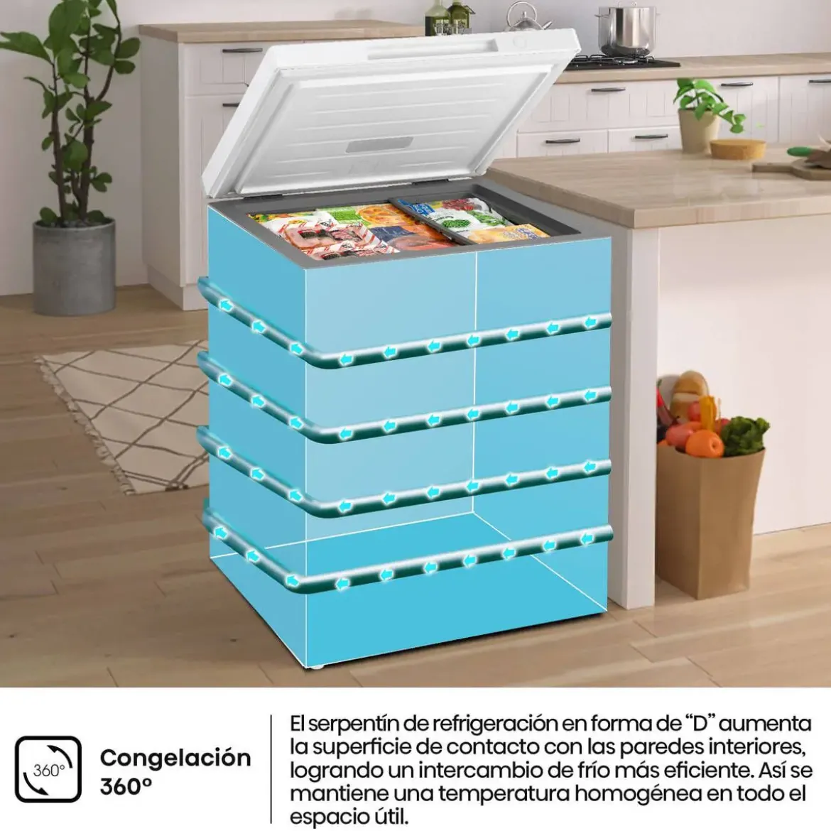 Congelador Horizontal Hisense 141 Litros Convertible Clase D FT145N1AWDL