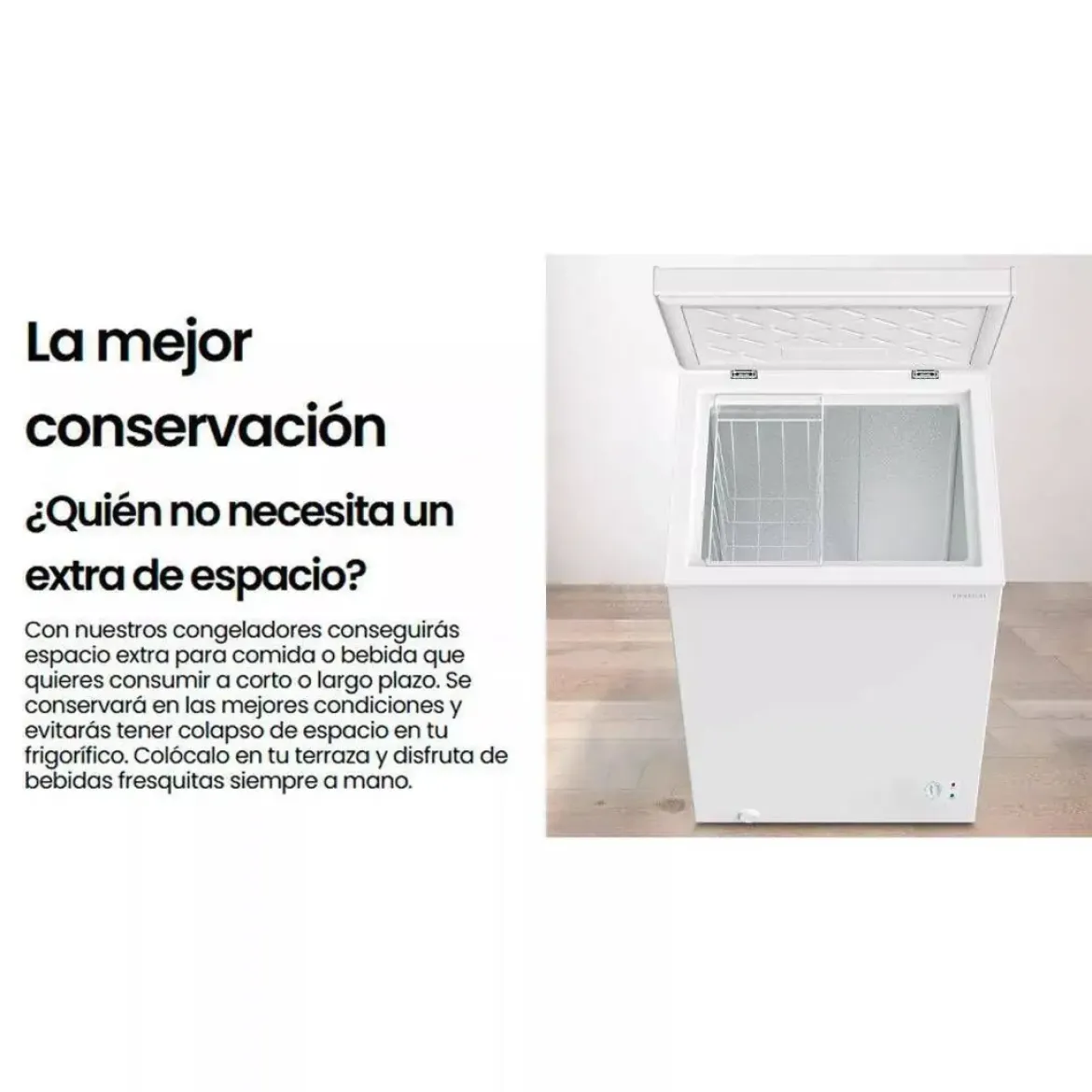 Congelador Horizontal INFINITON 98 Litros Clase E Compacto CH10H85BEM