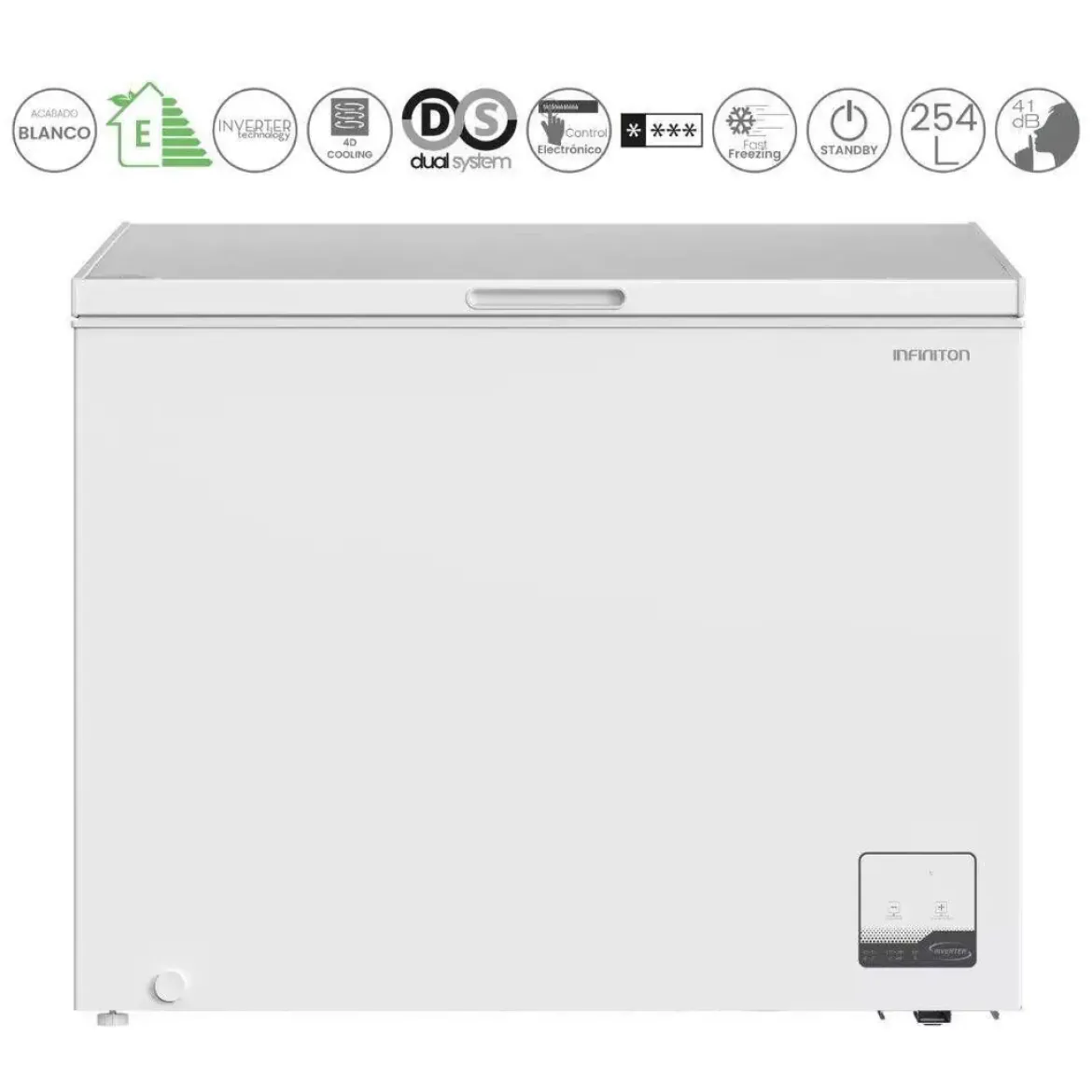 Congelador Horizontal Infiniton 254 Litros Clase E Stand By CH25H86WEK