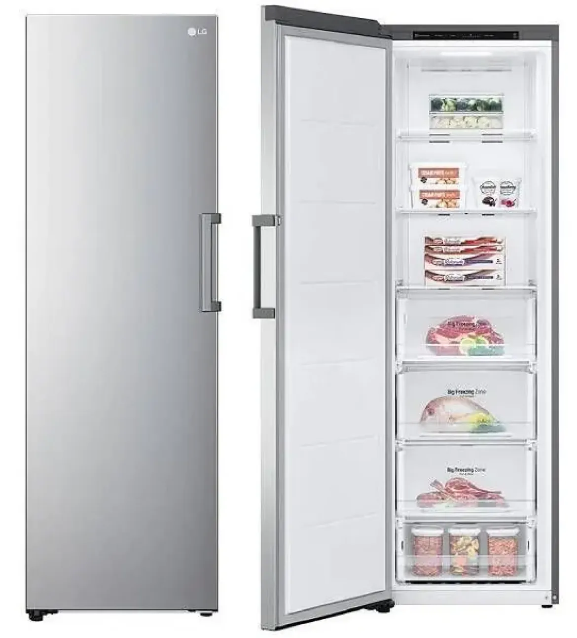 Congelador Vertical Clase E Inox Antihuella 355 L LG GFT41PZGSZ