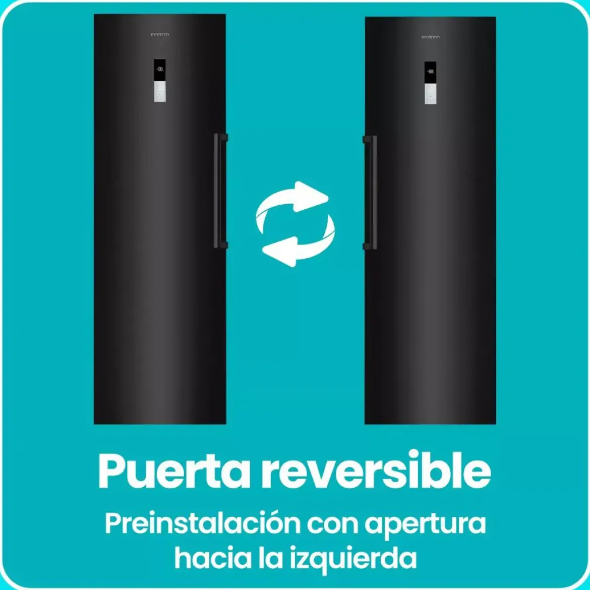 Congelador Vertical INFINITON No Frost E 185cm Inox CV-19DST