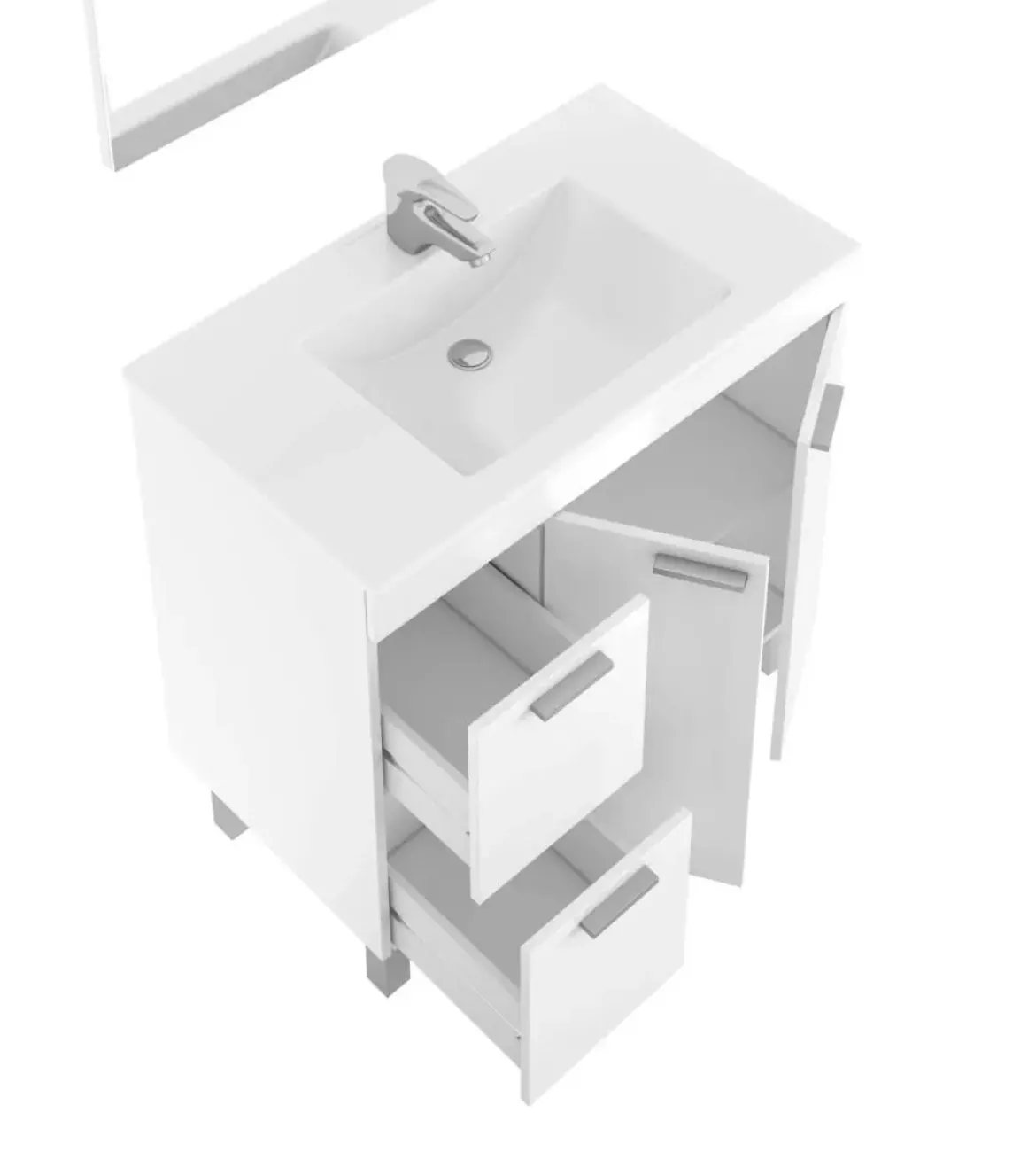 Conjunto de Baño 80 cm con 2 Puertas Blanco Brillo AKTIVA 305450BO