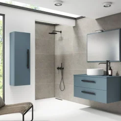 Conjunto de Baño en Azul Mate con Lavabo CAIRO