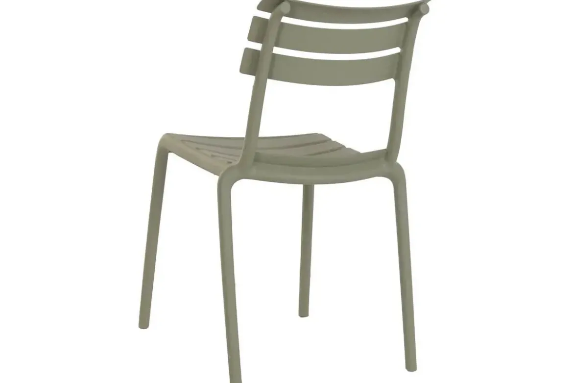 Conjunto de Comedor Exterior 4 Sillas Apilables Verde Menta MB-224152