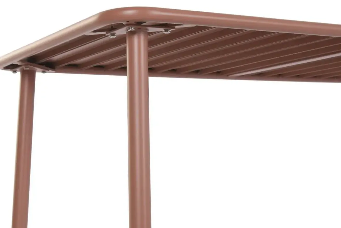 Conjunto de Comedor Exterior 4 Sillas Apilables Terracota MB-224153